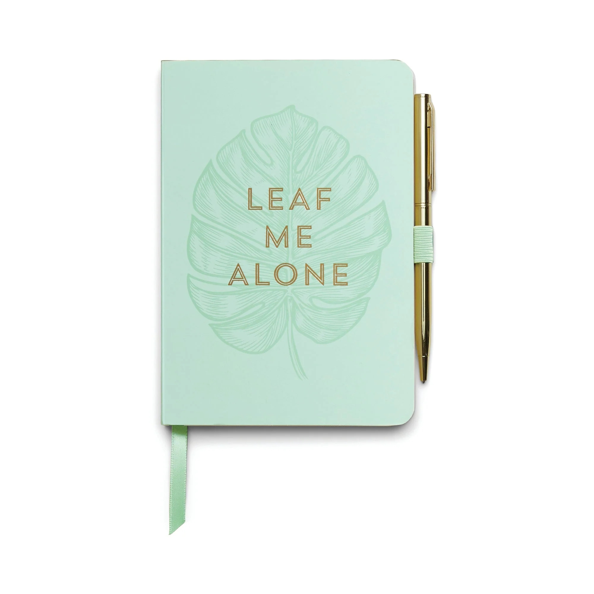Designworks Ink Vintage Sass Soft Notebook With Pen ' Leaf Me Alone'