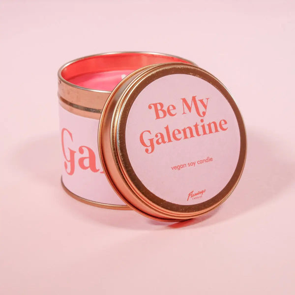 Flamingo Candles Pomegranate & Fig Be My Galentine Valentine Tin Candle
