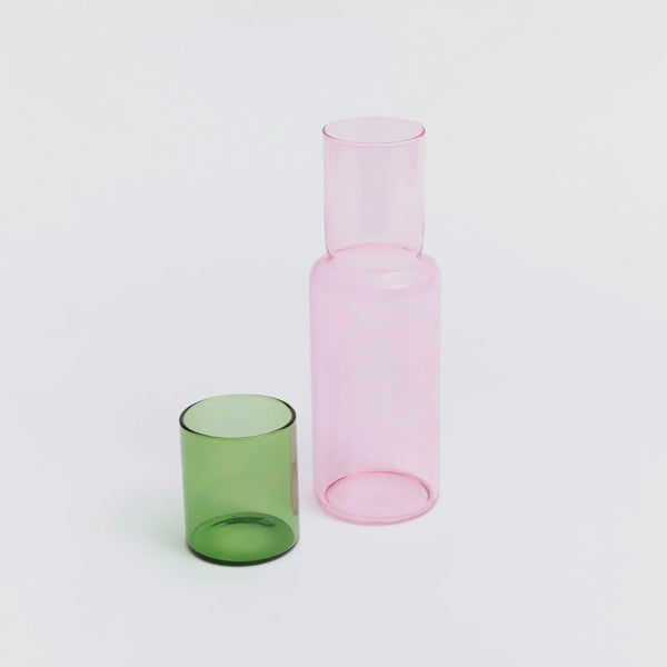 Block Design 13307150 Duo Tone Glass Carafe In Pink/green