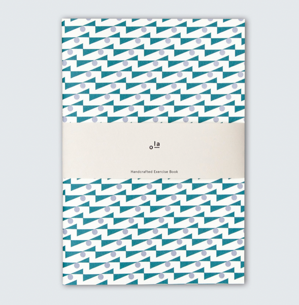 Ola - Limited Edition - A5 Layflat Notebook Ruled Pages - Enid Print Ultramarine/lilac