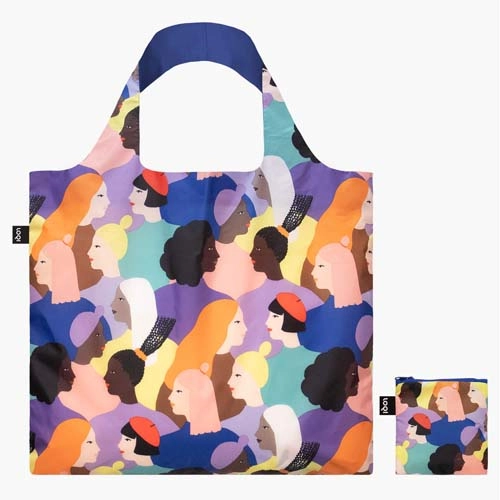 LOQI Glitter Power Sisters Printed Recycled Bag