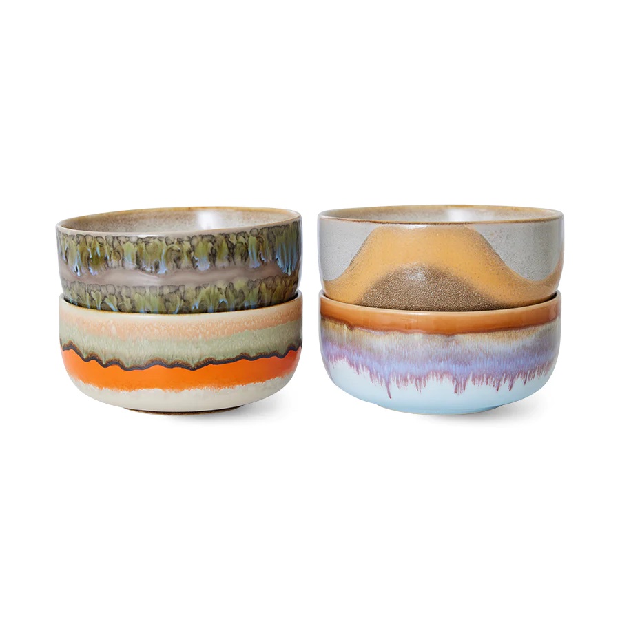 HK Living 70s Ceramics Reef Dessert Bowls - Set of 4