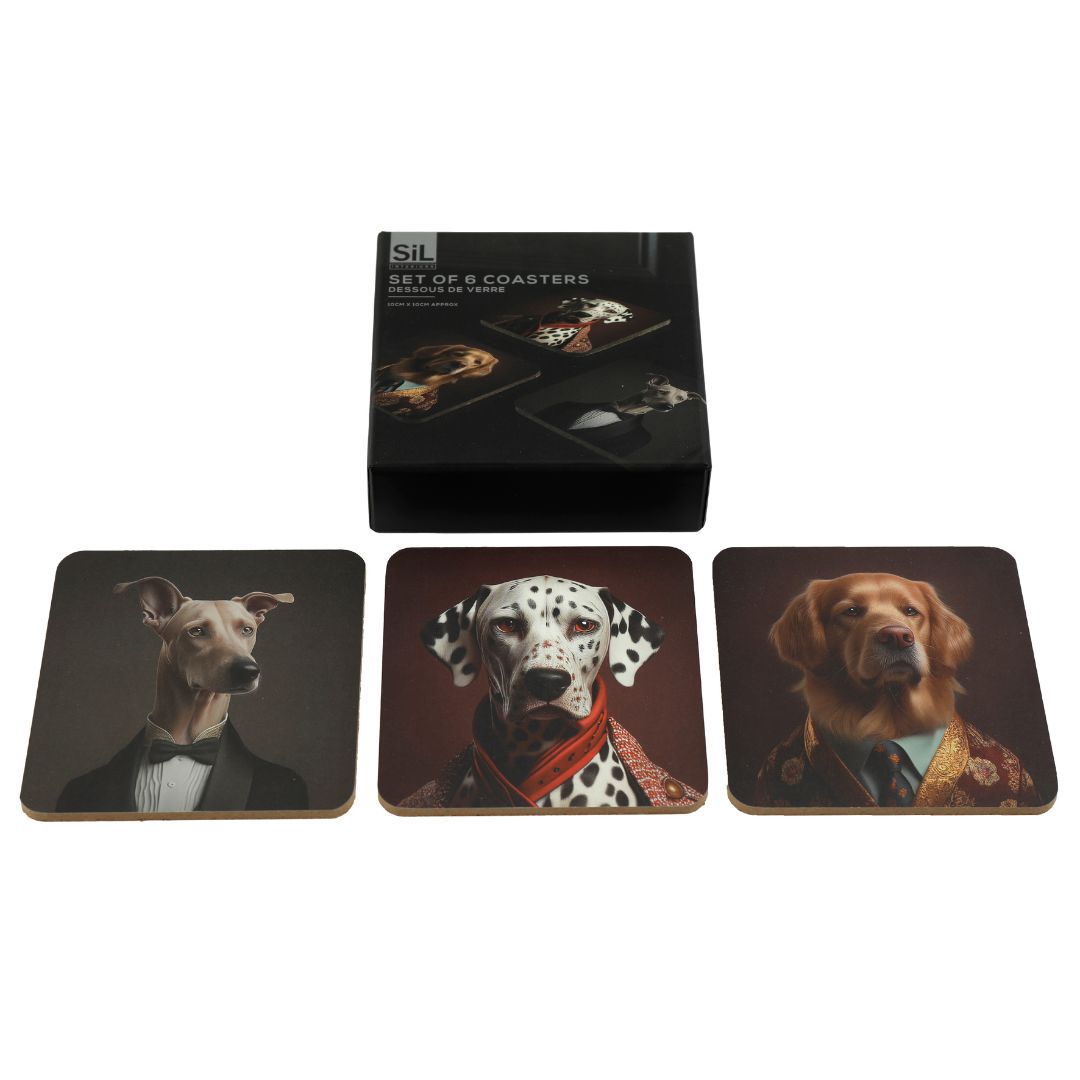 Temerity Jones Cynocephaly Dog Head Coasters : Set of 6