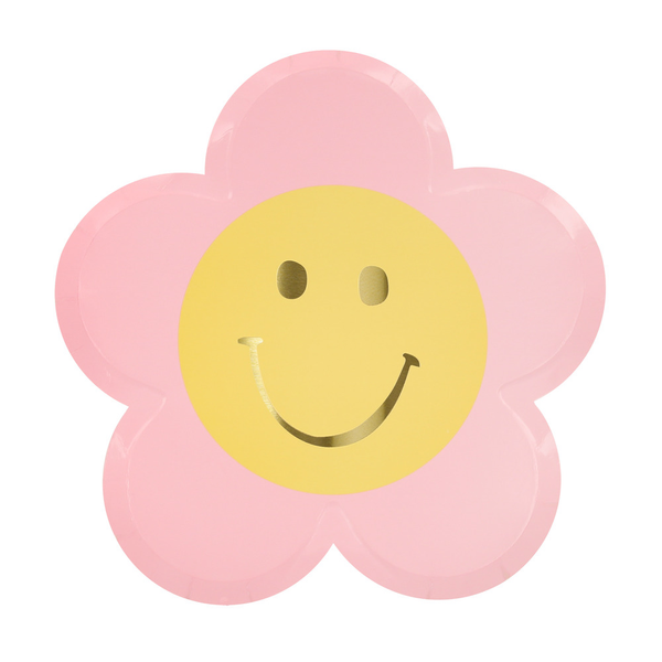 Meri Meri Happy Face Flower Plates (x 8)