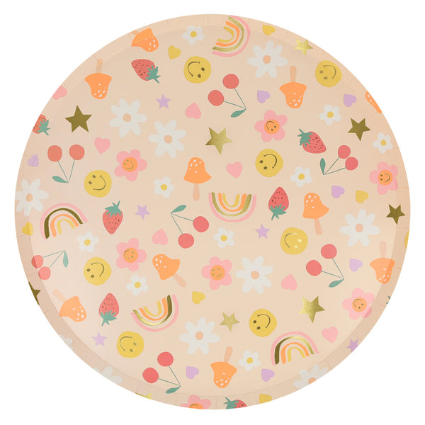 Meri Meri Happy Face Icons Dinner Plates (x 8)