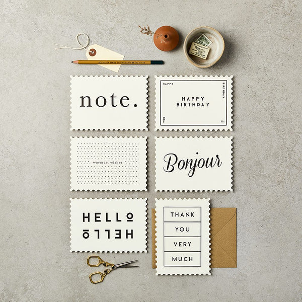 Katie Leamon  Assorted Pack Of Original Typographic Note Cards By