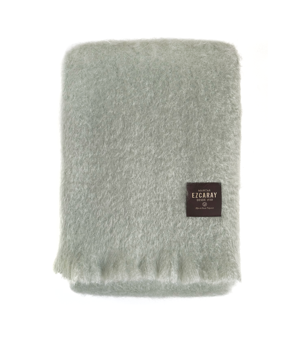 Ezcaray Moss Grey Mohair Blanket #606 130 x 200 cm