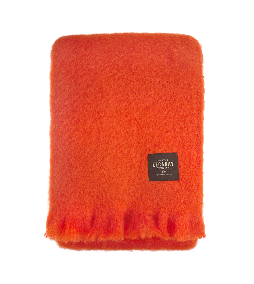 Ezcaray Orange Mohair Blanket #634 130 x 200 cm
