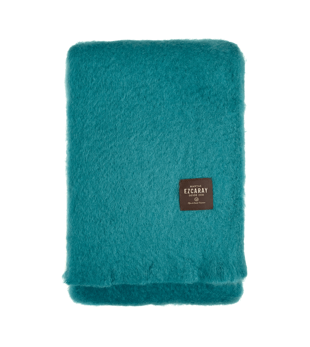 Ezcaray Turquoise Mohair Blanket #421 130 x 200 cm