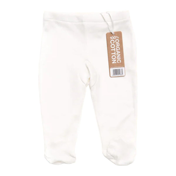 Little Green Radicals Footed Baby Trousers Natural Organic Cotton