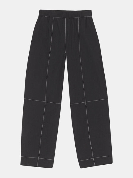Ganni Black Elasticated Curve Trousers