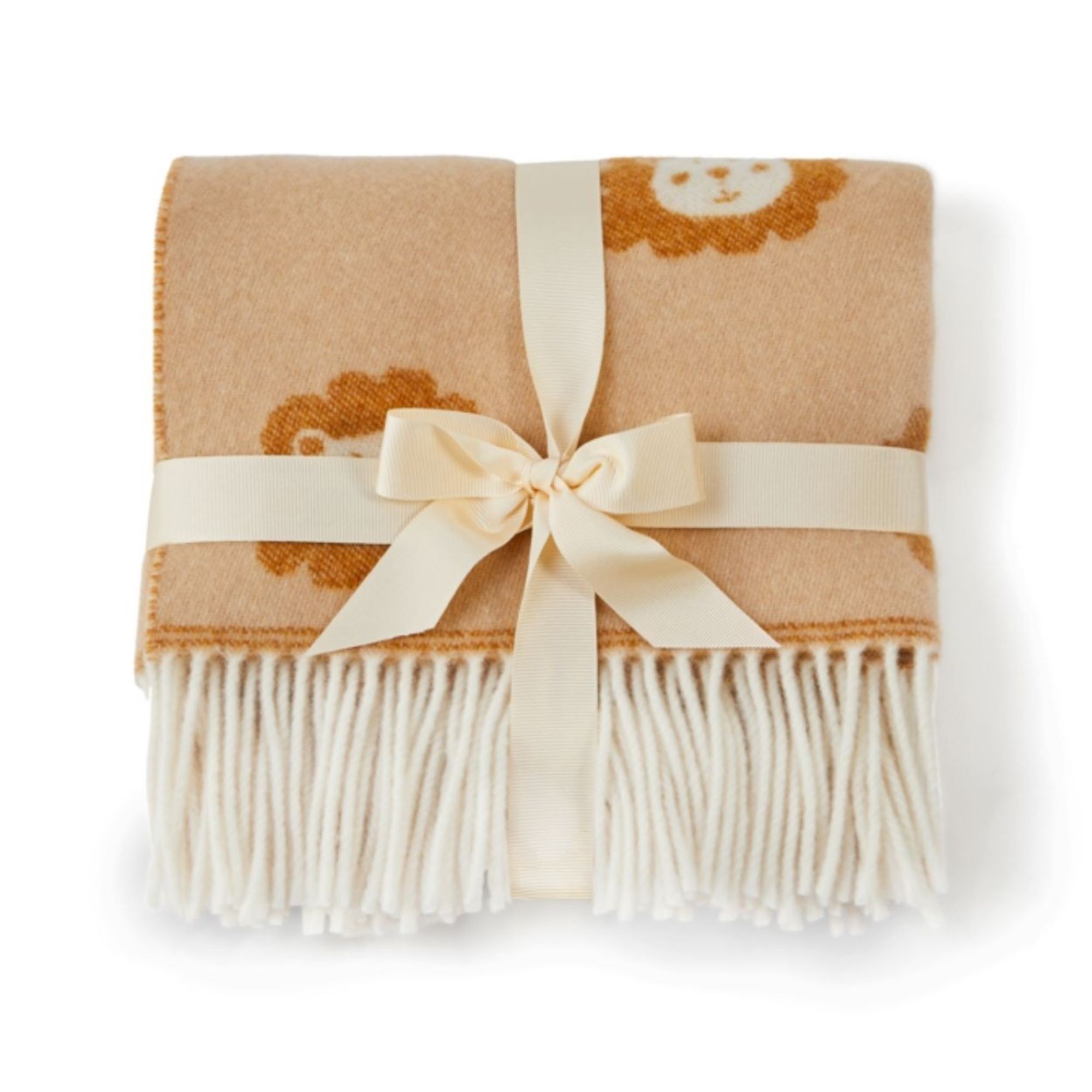 Tweedmill Textiles Merino Lambswool Baby Blanket with Lion Design