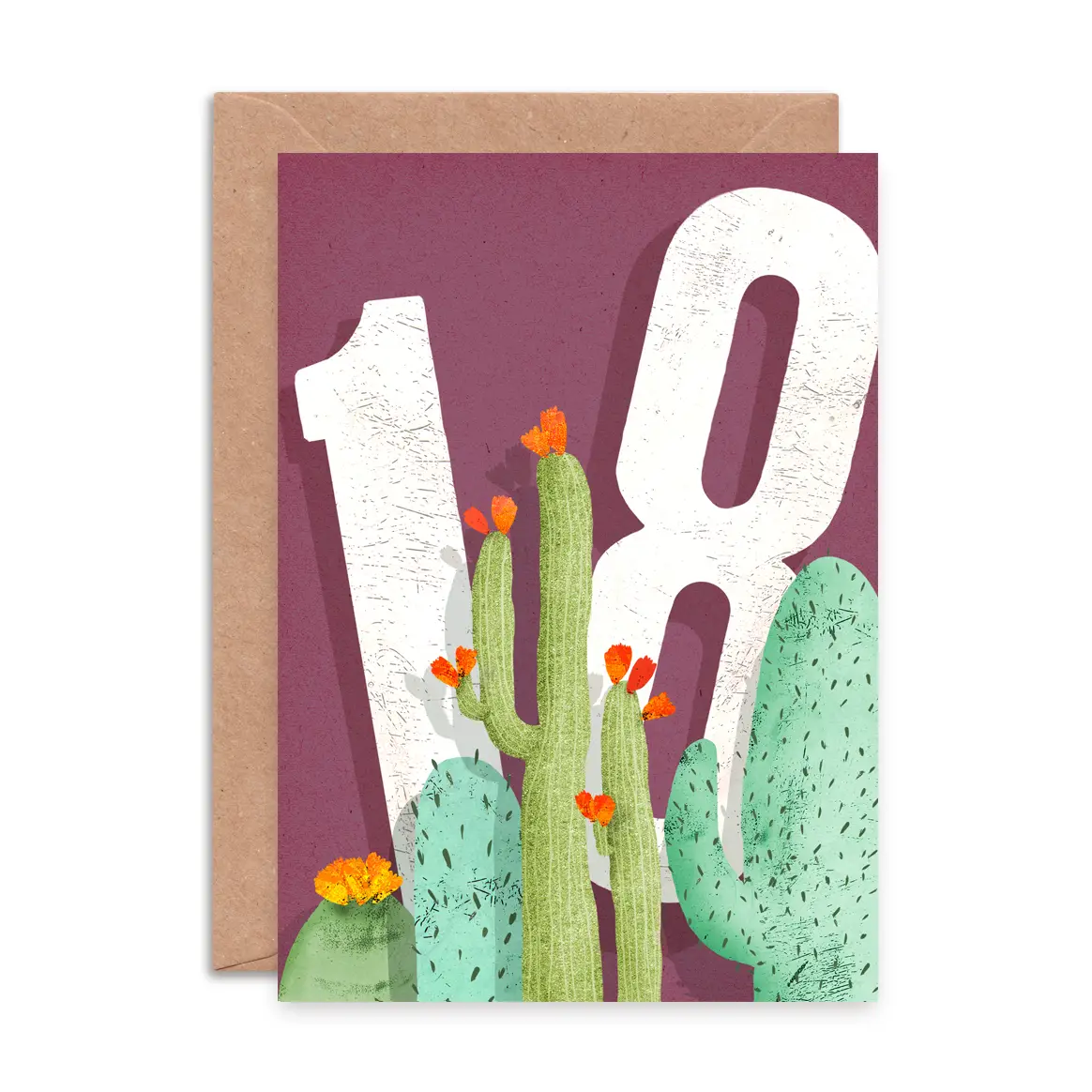 Emily Nash Illustration Cactus Eighteen Birthday Card