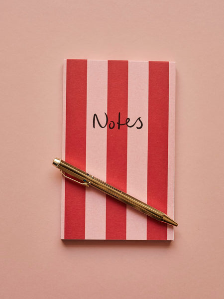 Heather Evelyn Pink & Red Stripe Notepad