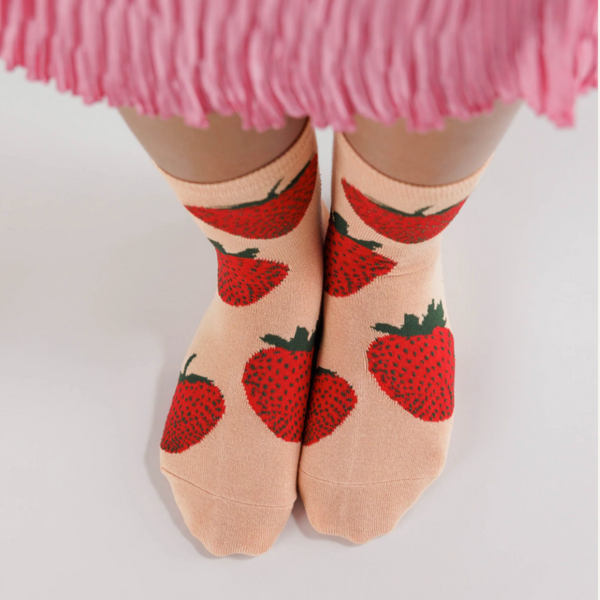 Baggu Strawberry Crew Sock