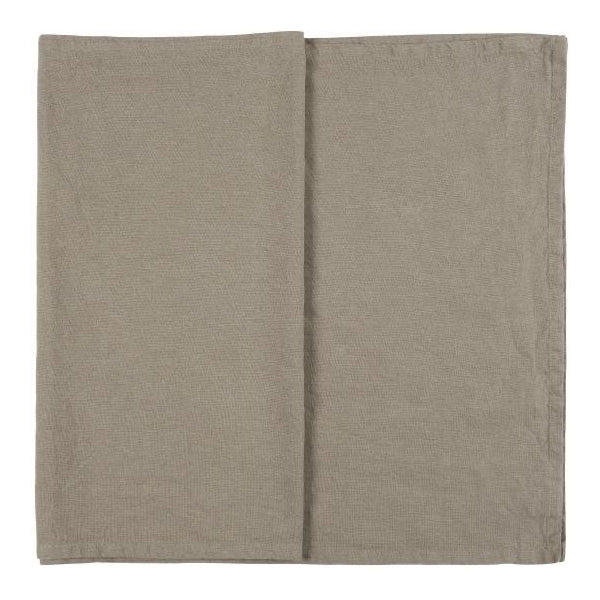 TUSKcollection Cotton And Linen Table Runner In Soil Brown