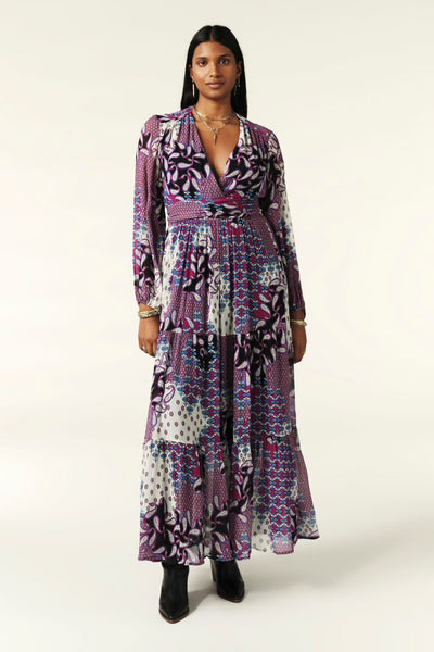 BA&SH Violet Bossy Print Maxi Dress