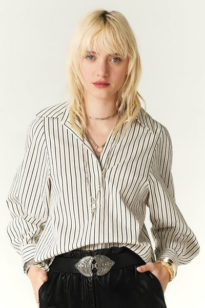 BA&SH Ecru Felicia Stripe Shirt