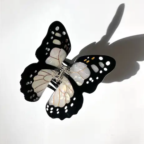 SOLAR ECLIPSE - Handpainted Monarch Butterfly Claw Hair Clip