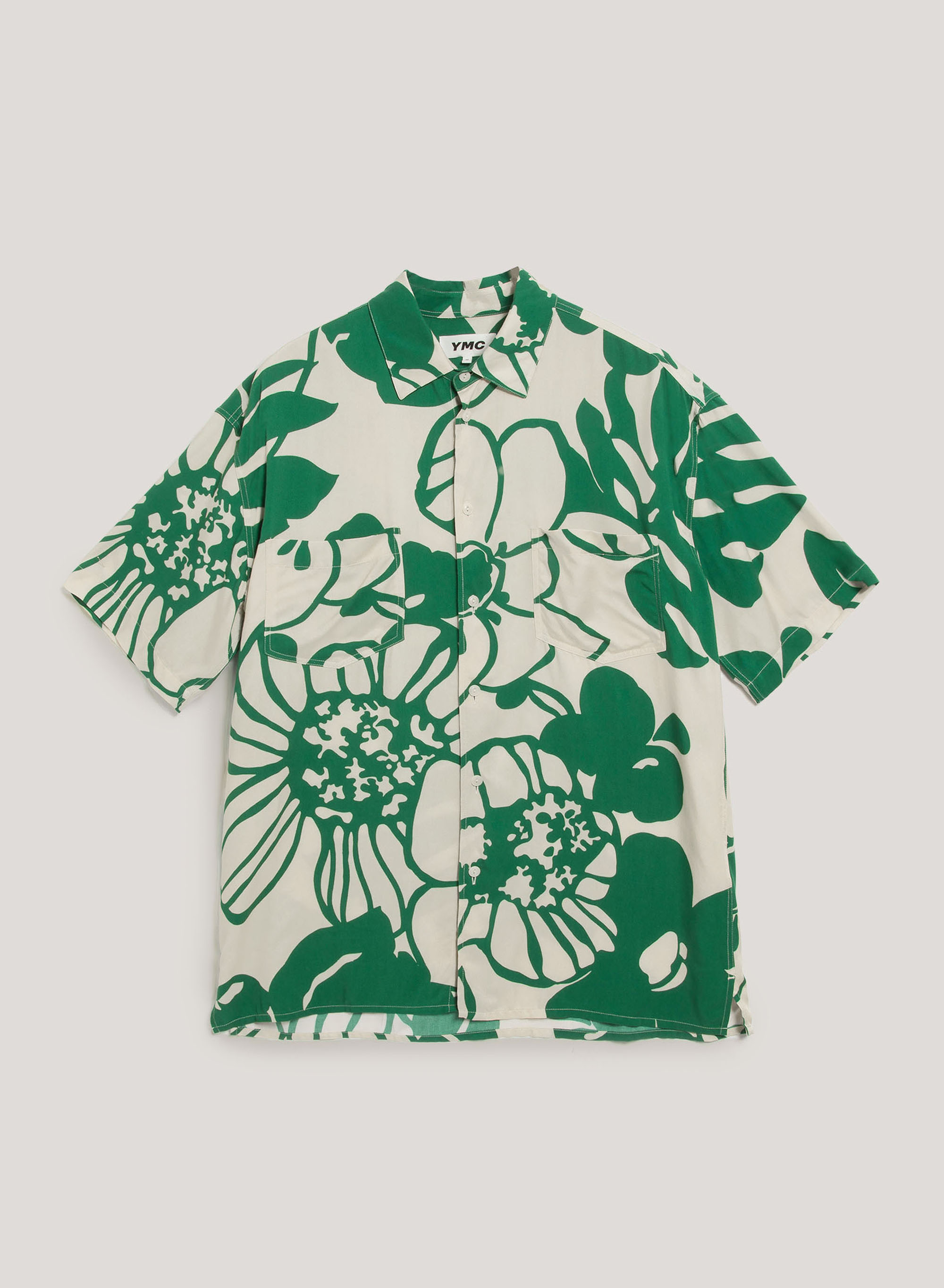 YMC Mitchum Shirt - Ecru / Green