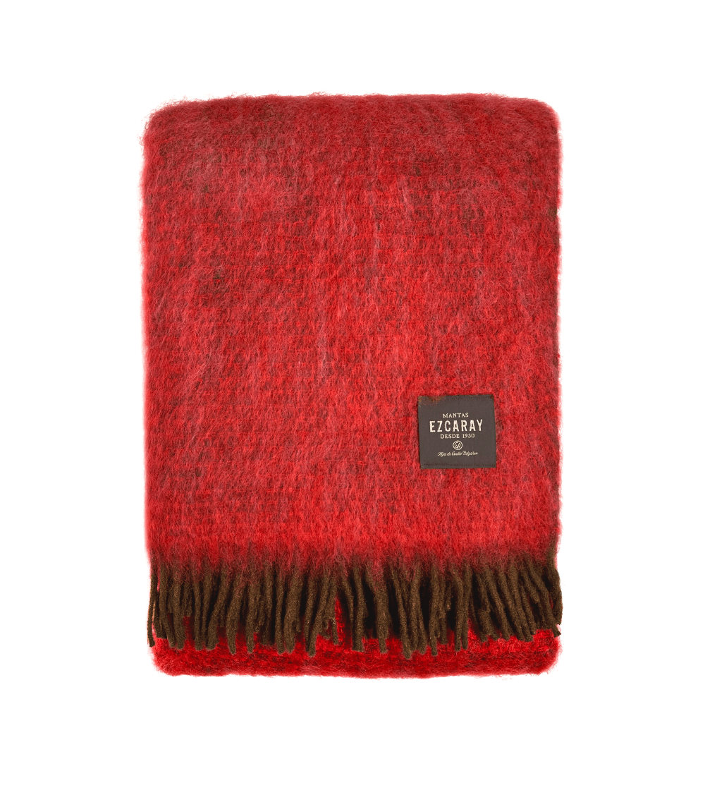 Ezcaray Red Mohair Blanket Diana #12 130 x 200 