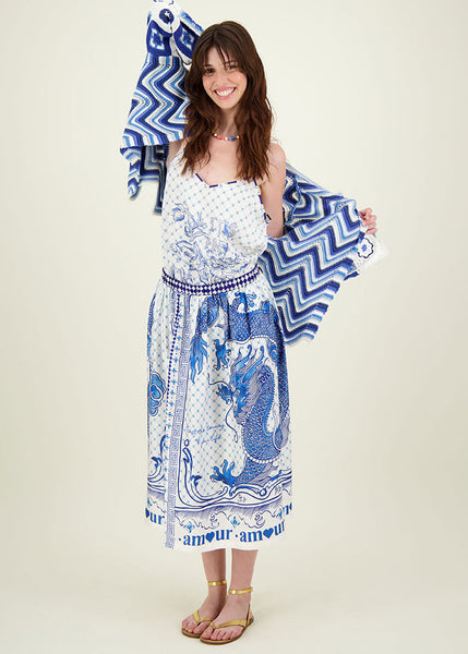ME 369 Vanessa Amalfi Printed Midi Skirt