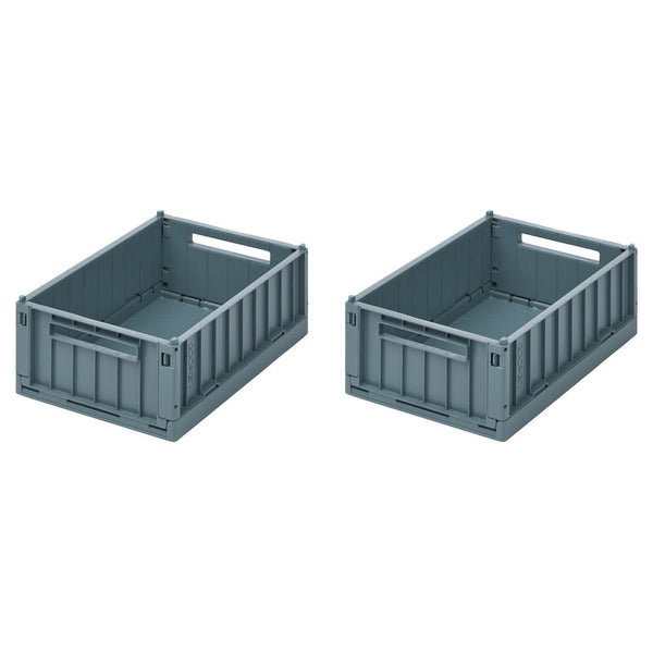 Liewood Weston Small Storage Box - Whale Blue - 2 Pack