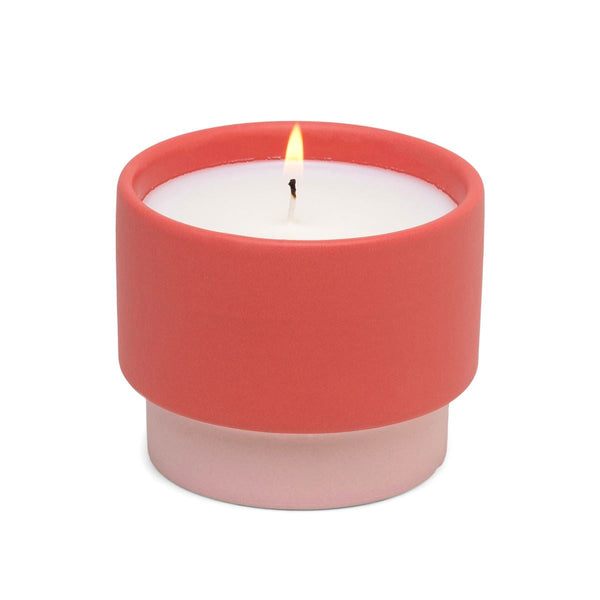 Paddywax Coral Colour Block Candle - Sparkling Grapefruit