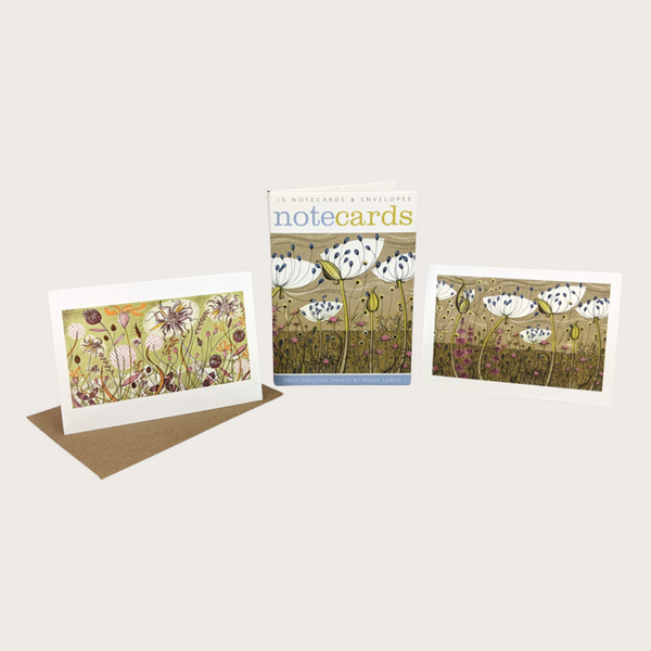 Art Angels Publishing Angie Lewin Set Of 10 Notecards - Agapanthus / Autumn Spey