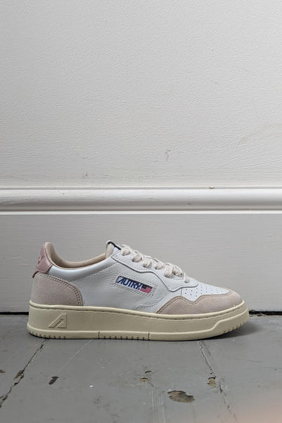 Autry Medalist White & Pink Leather Sneakers