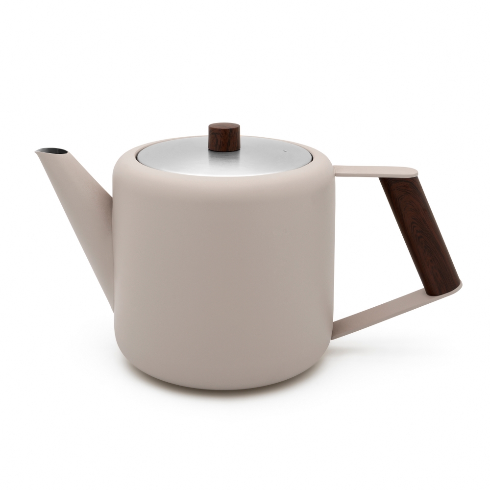 Bredemeijer Holland Tea Bredemeijer Teapot Double Wall Duet Boston Design 1.1l In Sand With Wood Look Fittings