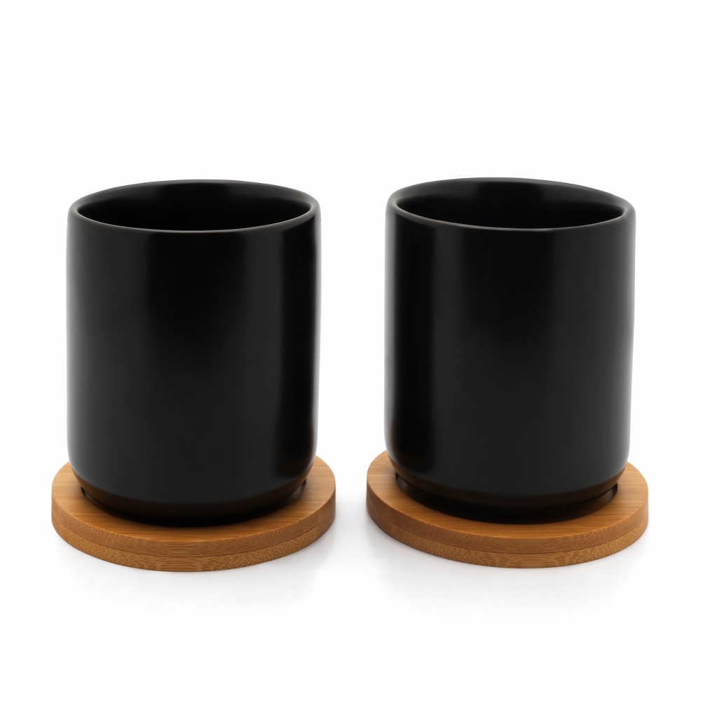 Bredemeijer Holland Tea Bredemeijer Umea Design Tea Mug 200ml In Black With Coaster