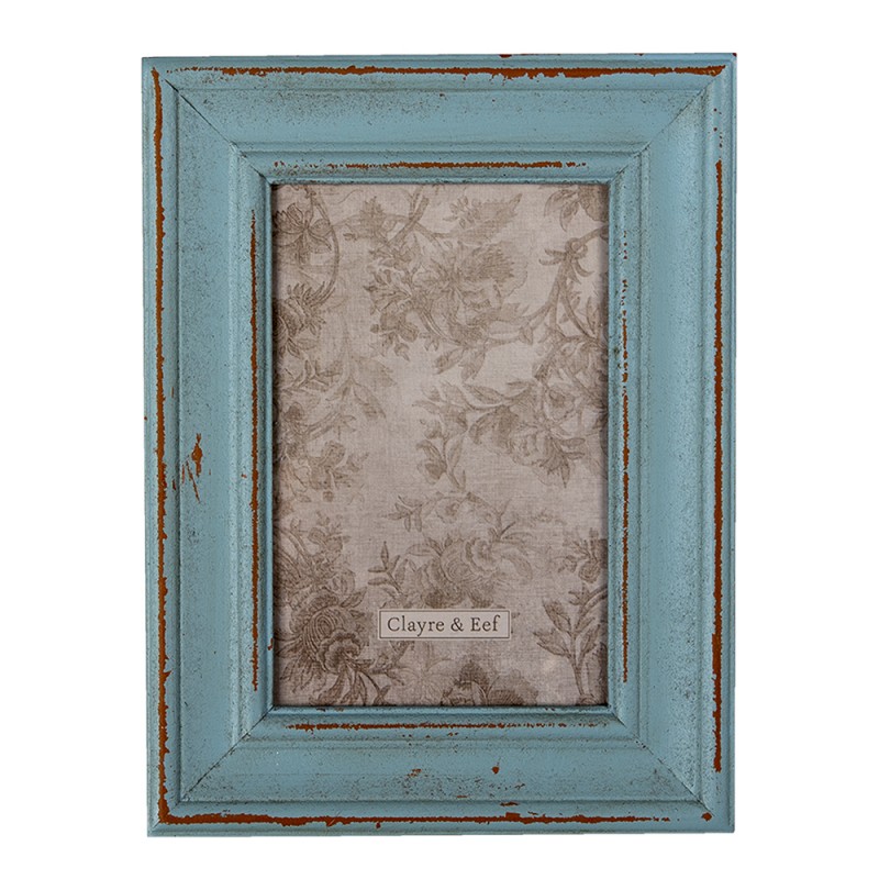 clayre & Eef Photo Frame 10x15 cm Blue MDF Rectangle Picture Frame