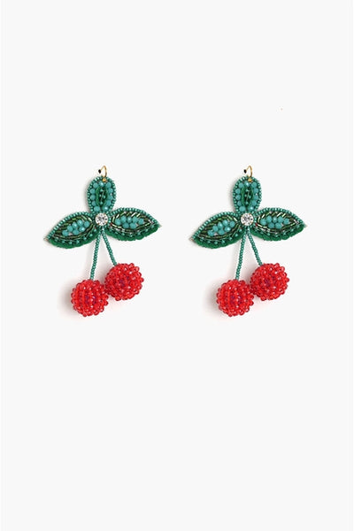 America & Beyond Cherry Handmade Beaded Earrings