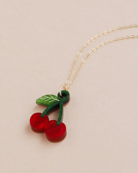 Wolf & Moon Cherry Necklace