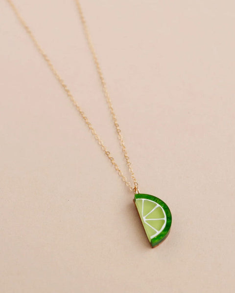 Wolf & Moon Lime Necklace