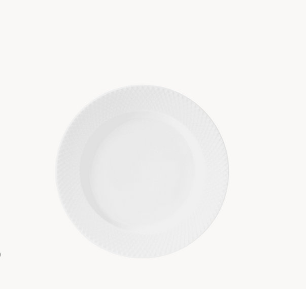 Lyngby Porcelaen 27cm White Porcelain Rhombus Dinner Plate