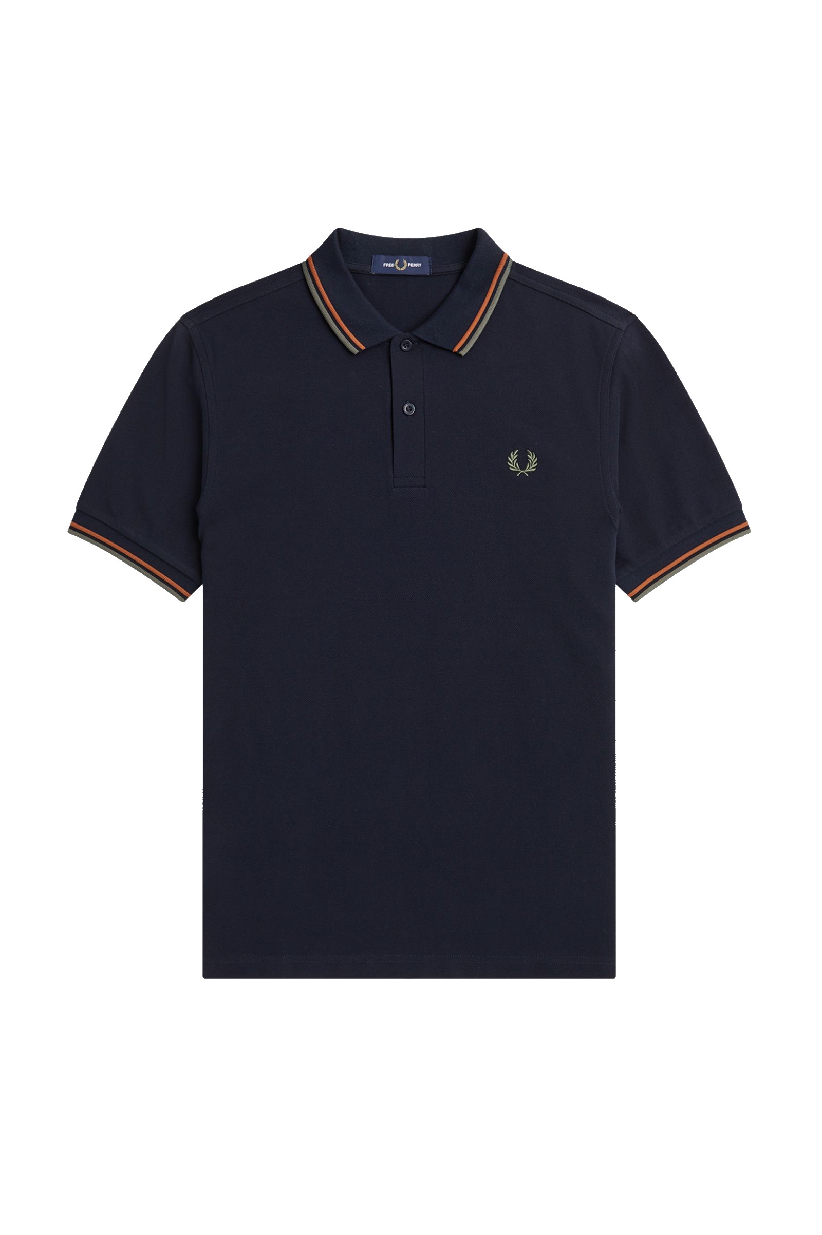 Fred Perry Fit Twin Tipped Polo Navy / Nut Flake / Field Green