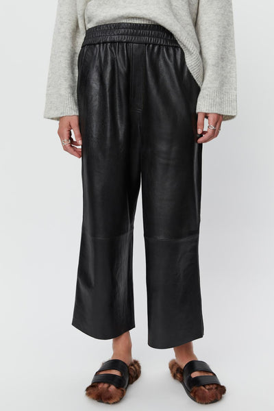 DAY Birger Jonah Polished Leather Wide-leg Trousers