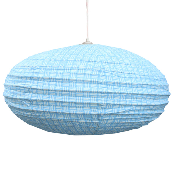 Curiouser and Curiouser Large 80cm Sky Blue Pattern Cotton Pendant Lampshade