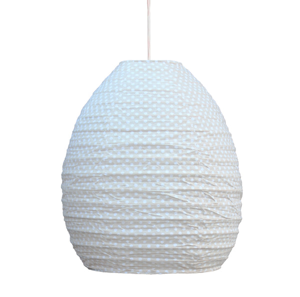 Curiouser and Curiouser Egg 35cm Linen & Cream Mini Dot Cotton Pendant Lampshade