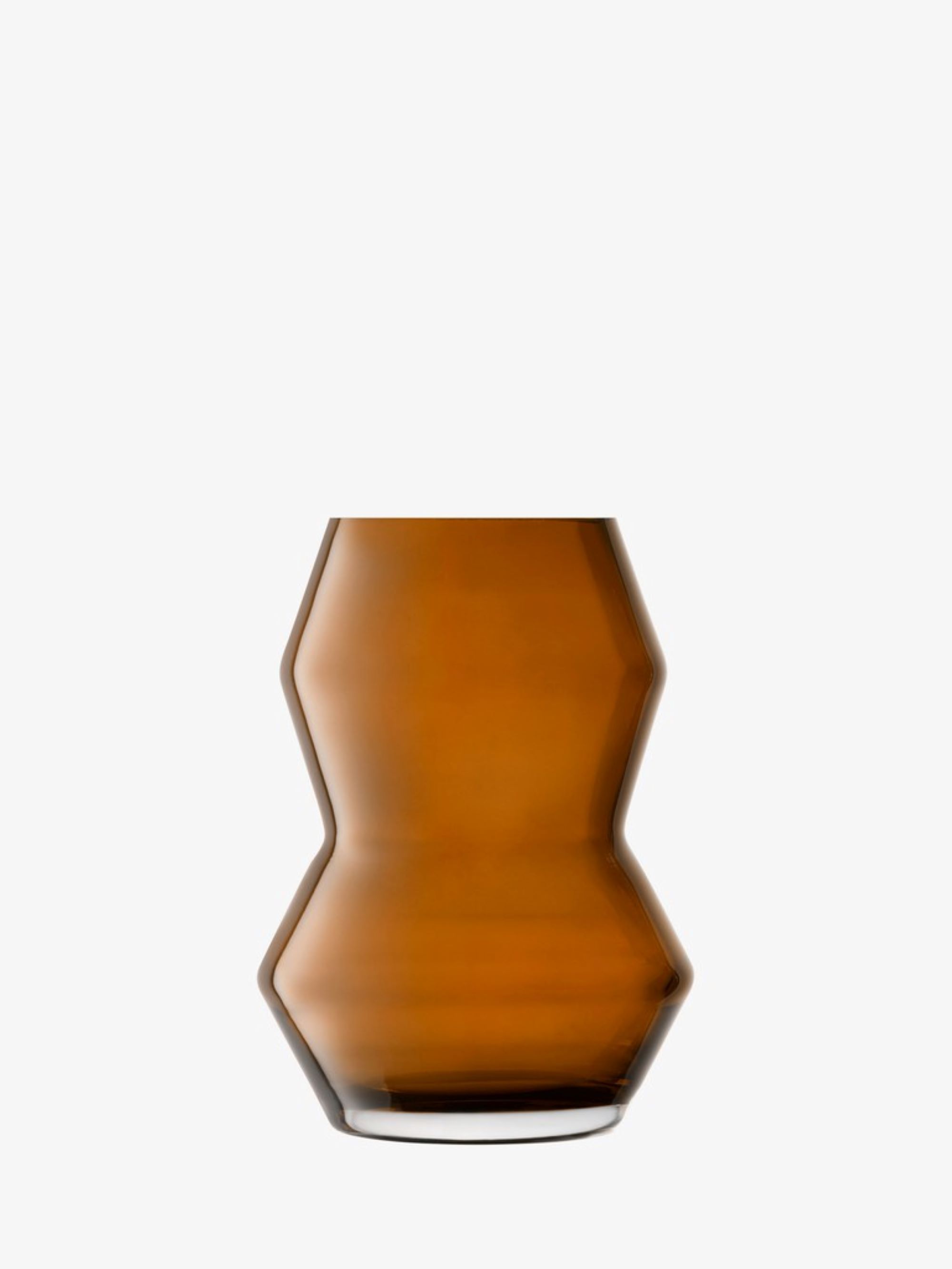 LSA International Cognac Mouthblown Glass 16cm Sculpt Vase 