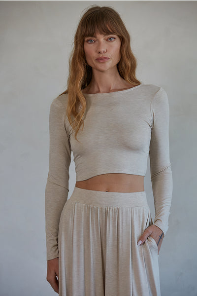 by together Long Sleeve Jersey Crop Top