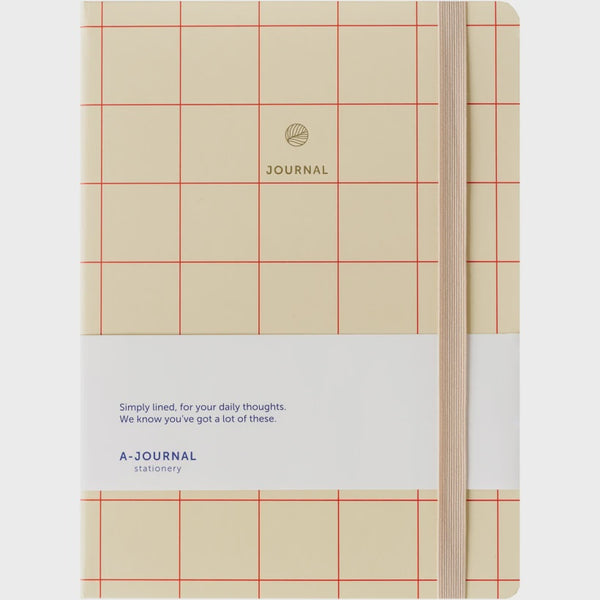 A-Journal Hardback Notebook - Checkered Red