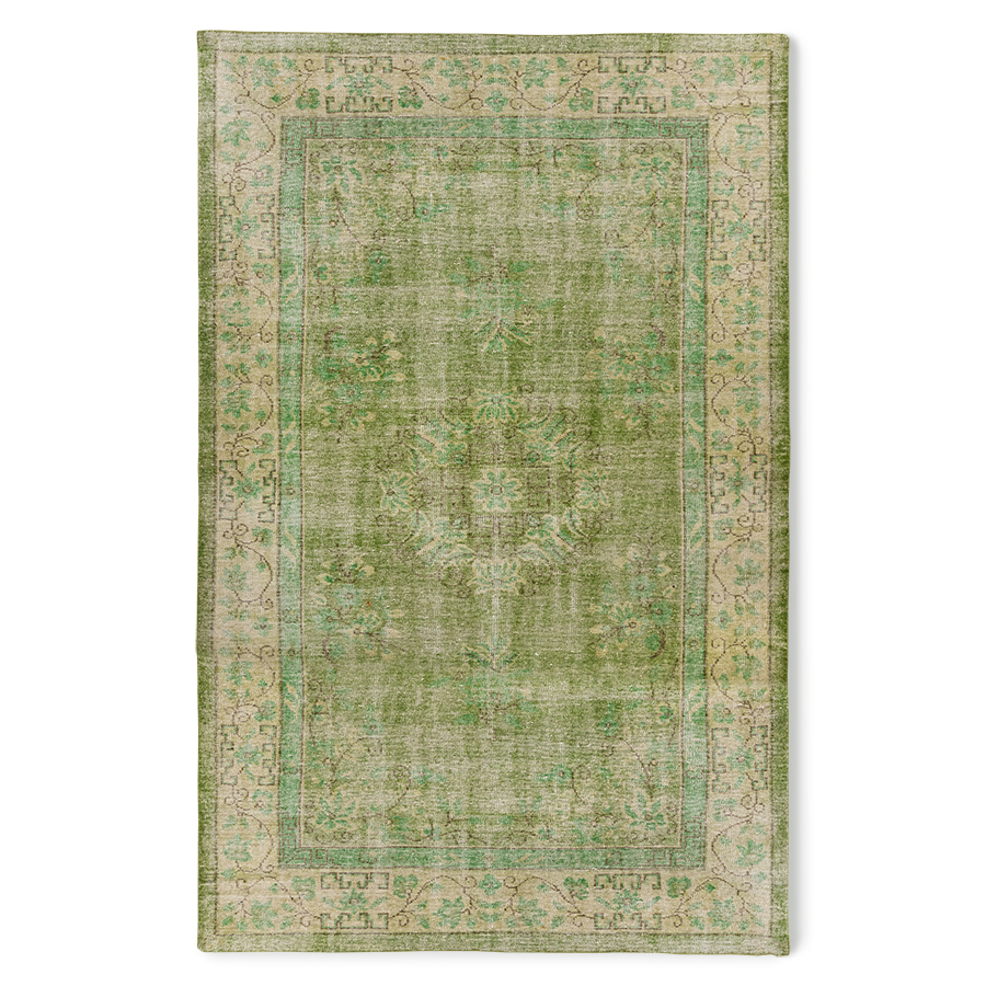 HK Living Wool Knotted Rug Green (200x300)