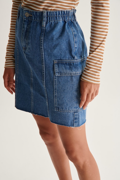24 COLOURS Saga Jeans Skirt - Denim Blue
