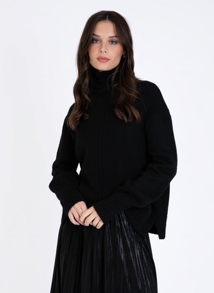 ange  Lipy Polo Neck Sweater In Black