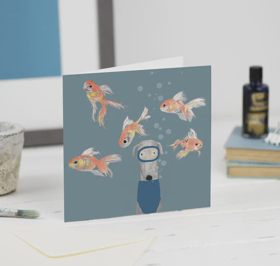 Print Circus Trumpet Swims Card