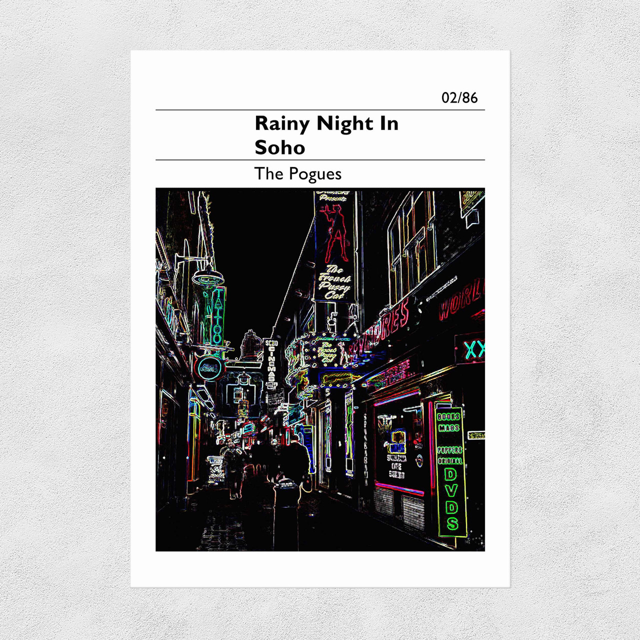 Indieprints A Rainy Night in Soho by The Pogues A3 Print