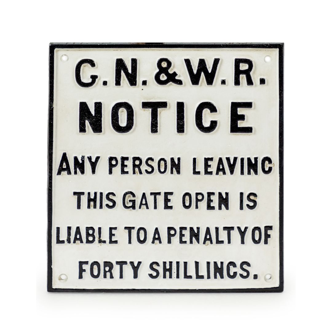 &Quirky Cast Iron Antiqued Railway Sign